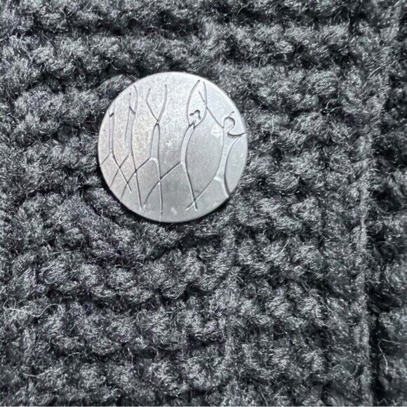 Chunky Knit Coatigan  with Pockets Handmade Cottagecore Grandmacore - Picture 5 of 16